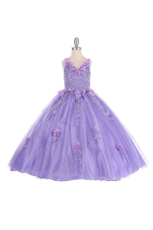 Flower Glitter Tulle Girl Mini Quince by Cinderella Couture USA AS8025