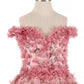 Off the Shoulder Floral Lace Glitter Tulle Girl Mini Quince Gown BY Cinderella Couture USA AS8021