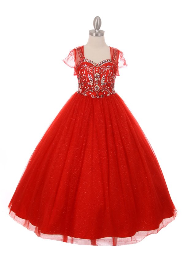 Beading Rhinestones Tulle  Girl Mini Quince by Cinderella Couture USA AS5038