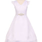 Cap Lace Sleeve Satin Girl Communion Dress by Cinderella Couture USA AS2009