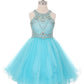 Halter Rhinestone Tulle Party Dress by Cinderella Couture USA AS5022