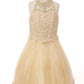 Halter Perl Beaded Mesh Satin Girl Party Dress by Cinderella Couture USA 8500