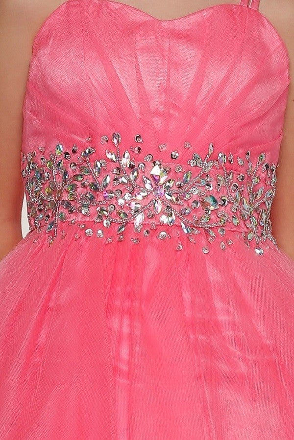 Beaded Tulle Girl Party Dress by Cinderella Couture USA AS65008