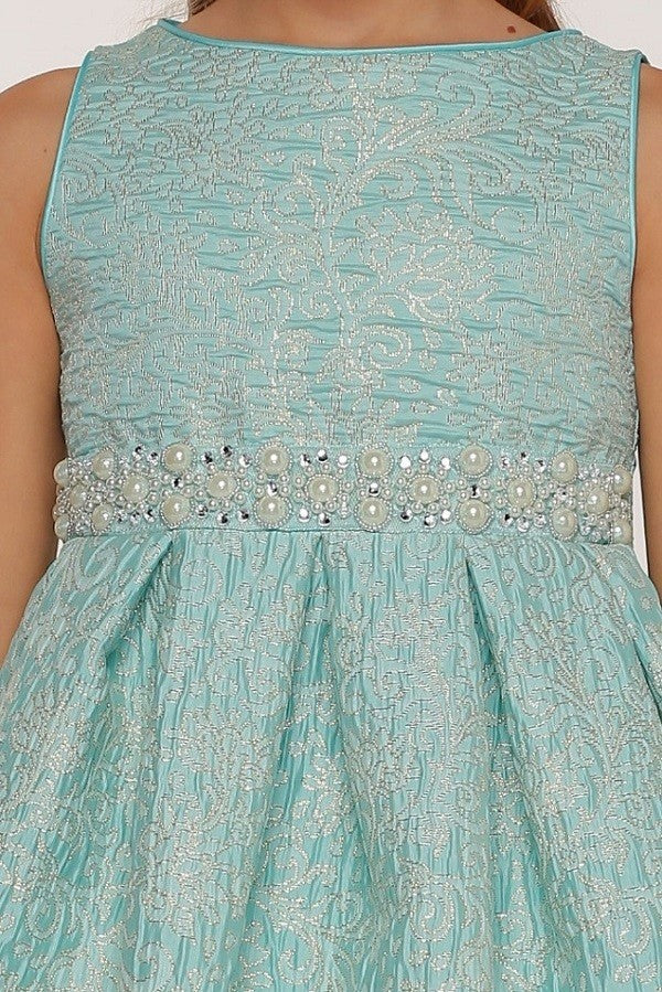 Metallic Jacquard Girl Party Dress by Cinderella Couture USA ME555