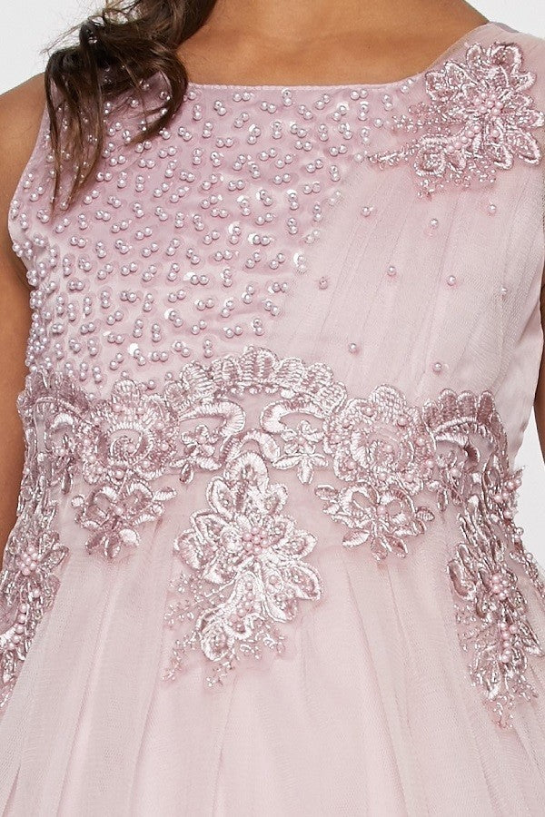Pearl Sequin Tulle Party Dress by Cinderella Couture USA AS5009