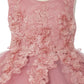 Lace Floral Pearl Bead Girl Baby Dress by Cinderella Couture USA 9109