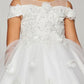 Off the Shoulder Floral Sequin Pearl Beads Girl Tulle Party Dress by Cinderella Couture USA 9119
