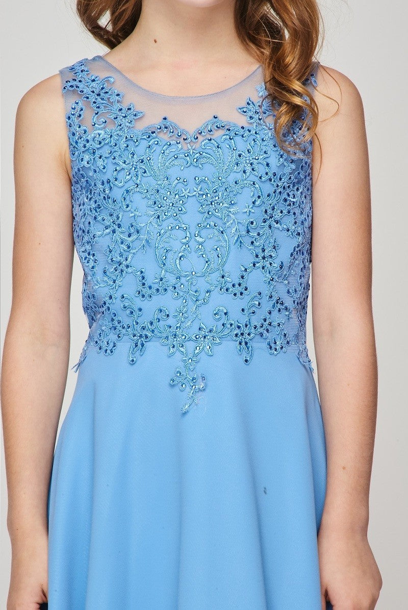 Rhinestones Chiffon Party Dress by Cinderella Couture USA 5089