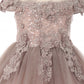 Off the Shoulder Floral Lace Tulle Baby Party Dress by Cinderella Couture USA AS9085B