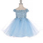 Off the Shoulder Floral Lace Tulle Baby Party Dress by Cinderella Couture USA AS9085B