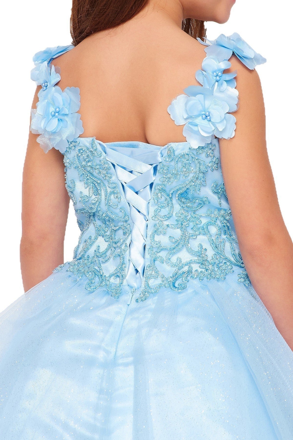 Floral Lace Tulle Girl Party Dress by Cinderella Couture USA AS5130