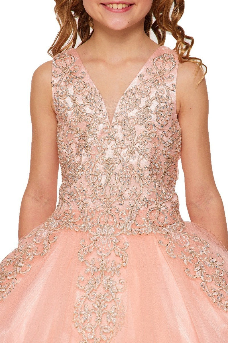 Sequin Tulle Girl Party Dress by Cinderella Couture USA AS5110