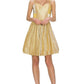 Glitter Metallic Short Party Dress by Cinderella Couture USA AS8011J-ROSEGOLD