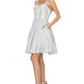 Glitter Metallic Short Party Dress by Cinderella Couture USA AS8011J-ROSEGOLD