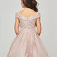Off the Shoulder Metallic Girl Party Dress by Cinderella Couture USA AS8012