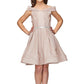 Off the Shoulder Metallic Girl Party Dress by Cinderella Couture USA AS8012