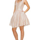 Metallic Short Party Dress by Cinderella Couture USA AS8013J-ROSEGOLD