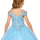 Off the Shoulder Rhinestone Lace Tulle Mini Quince by Cinderella Couture USA AS8028