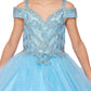 Off the Shoulder Rhinestone Lace Tulle Mini Quince by Cinderella Couture USA AS8028
