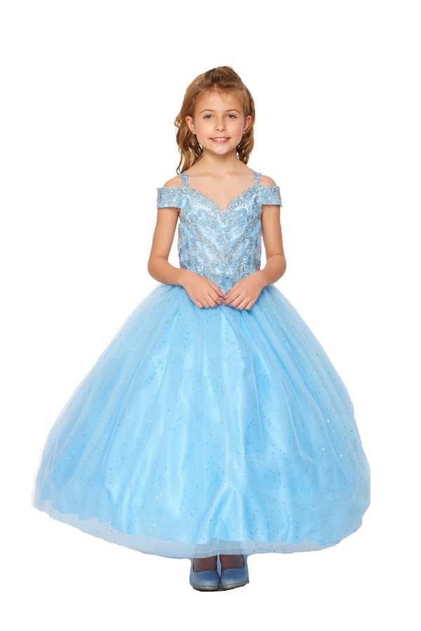 Off the Shoulder Rhinestone Lace Tulle Mini Quince by Cinderella Couture USA AS8028