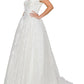 White Off the Shoulder Glitter Lace Tulle Quinceanera Gowns by Cinderella Couture USA AS4201WT