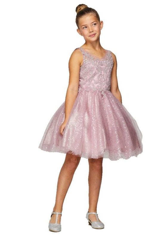 Sequins Tulle Girl Party Dress by Cinderella Couture USA 5088