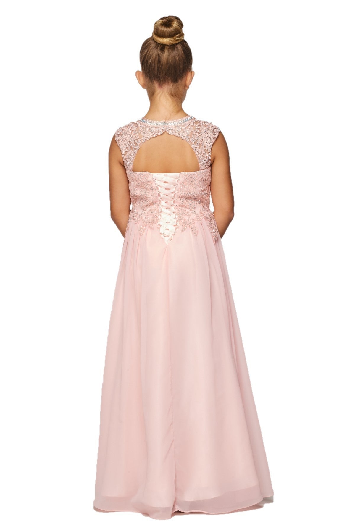 Halter Stone Lace Chiffon Party Dress by Cinderella Couture USA 5084