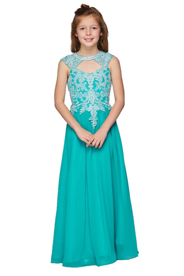 Halter Stone Lace Chiffon Party Dress by Cinderella Couture USA 5084