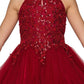 Halter Rhinestone Lace Girl Party Dress by Cinderella Couture USA AS5100