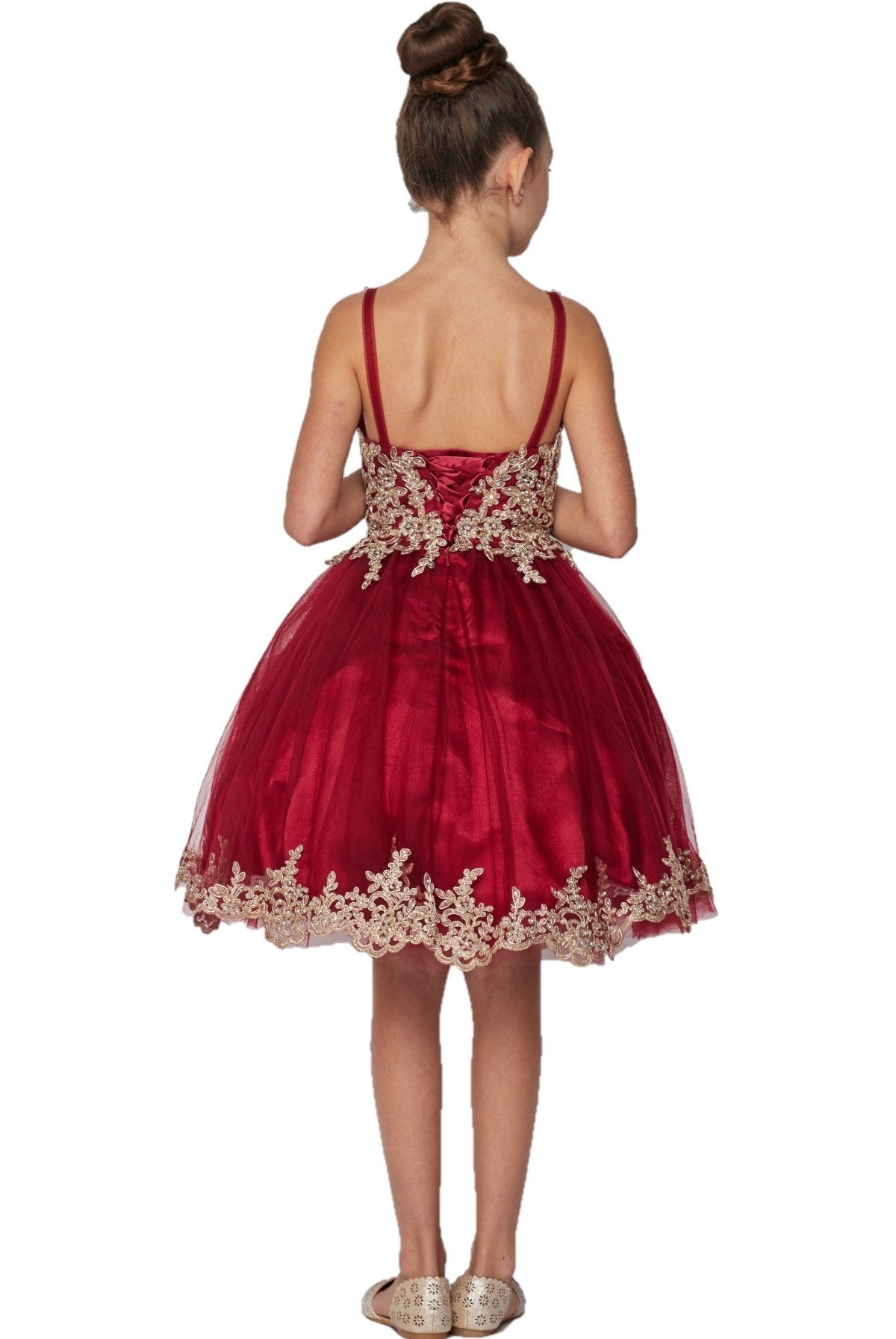 Crystal Organza Embroidered Pearl Tulle Girl Party Dress by Cinderella Couture USA AS8503