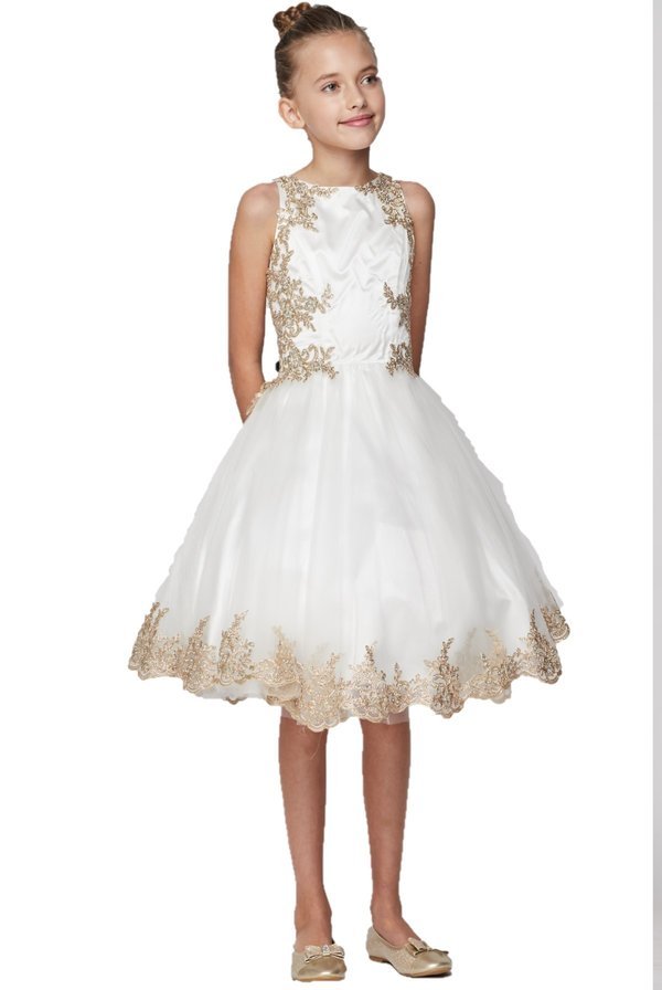 Crystal Organza Embroidered Pearl Tulle Girl Party Dress by Cinderella Couture USA AS8503