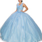 Glitter Tulle Quinceanera Dress by Cinderella Couture USA AS8025J-blue