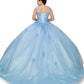 Glitter Tulle Quinceanera Dress by Cinderella Couture USA AS8025J-blue
