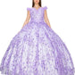 Off the Shoulder Floral Tulle Quinceanera Dress by Cinderella Couture USA AS8021J-LIlac