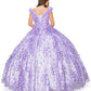 Off the Shoulder Floral Tulle Quinceanera Dress by Cinderella Couture USA AS8021J-LIlac