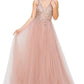 Dusty-Rose Sequins Lace Tulle A-line Gown by Cinderella Couture USA AS8034J - Special Occasion/Curves