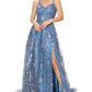 Sequin A-line Gown by Cinderella Couture USA AS8022J-dblue - Special Occasion/Curves