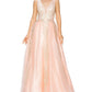Blush Glitter Floral Lace Tulle Gown by Cinderella Couture USA AS8029J-Blush - Special Occasion/Curves