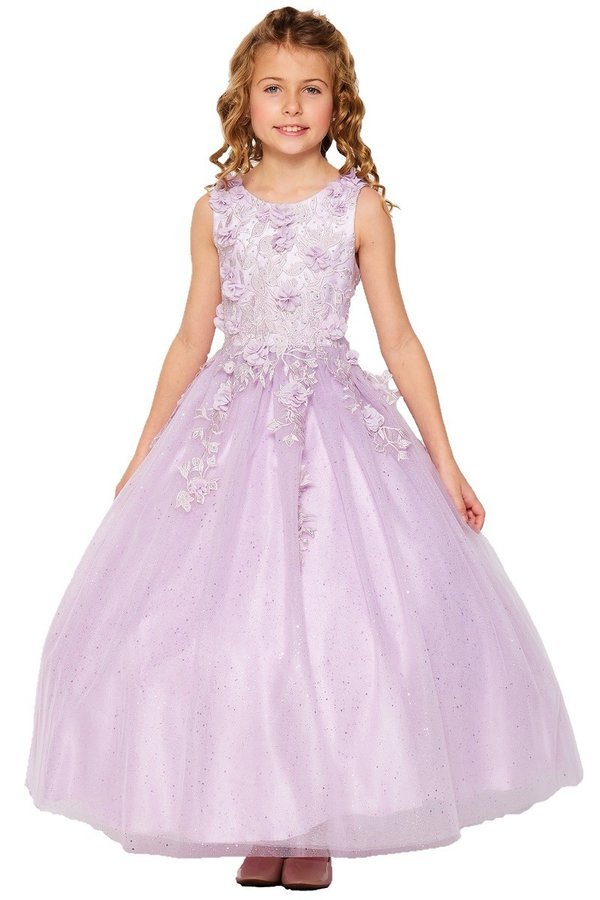 Floral Sequin Tulle Girl Mini Quince by Cinderella Couture USA AS5107