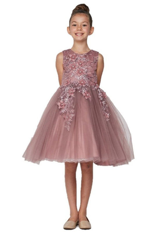 Floral Tulle Girl Party Dress by Cinderella Couture USA AS9040