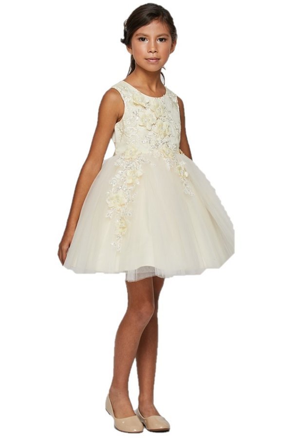 Floral Tulle Girl Party Dress by Cinderella Couture USA AS9040