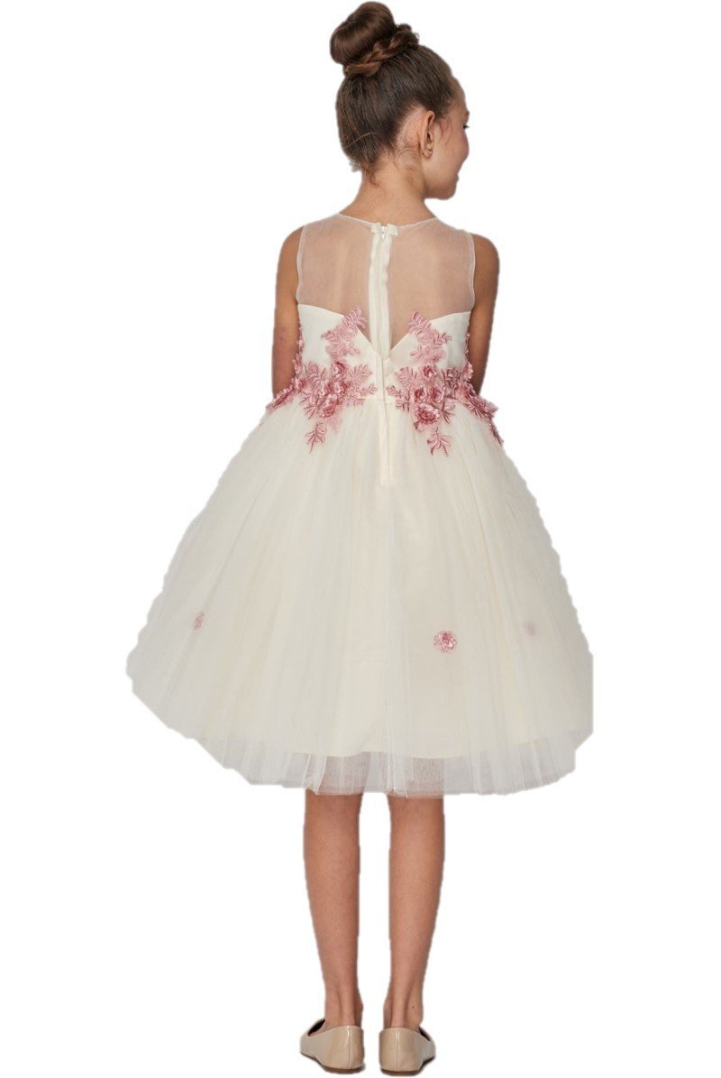 Floral Tulle Girl Party Dress by Cinderella Couture USA AS9035
