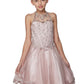 Halter Perl Beaded Mesh Satin Girl Party Dress by Cinderella Couture USA 8500