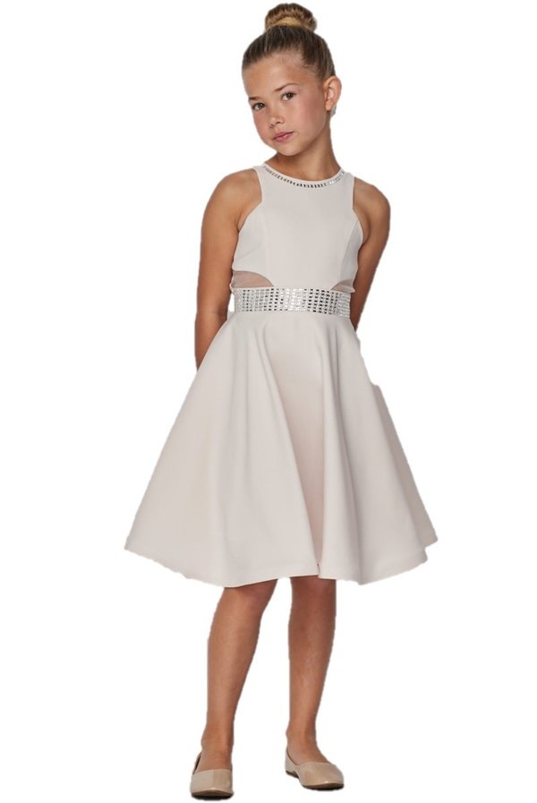 Stretch Fitted Satin Girl Party Dress by Cinderella Couture USA AS5071