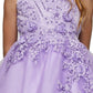 Pearl Beaded Floral Glitter Tulle Party Dress by Cinderella Couture USA AS9022