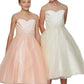 Pearl Bodice Satin Tulle Party Dress by Cinderella Couture USA AS5053
