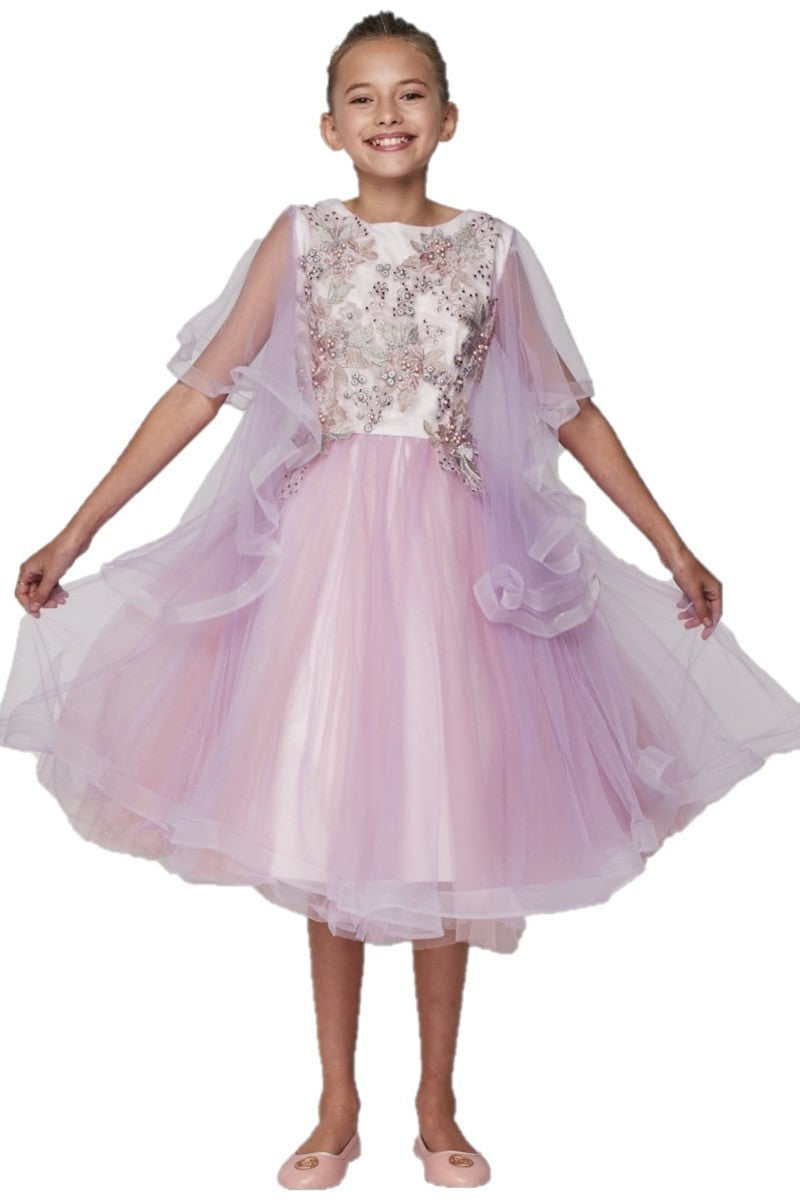 Satin Soft Tulle Party Dress by Cinderella Couture USA AS5068