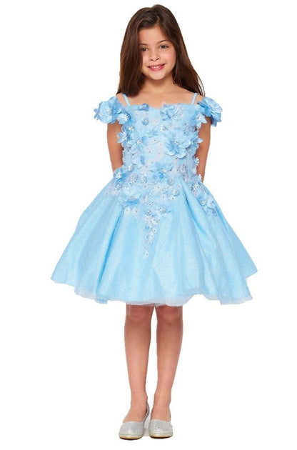 Off the Shoulder Floral Lace Tulle Girl Party Dress by Cinderella Couture USA AS5120