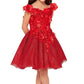 Off the Shoulder Floral Lace Tulle Girl Party Dress by Cinderella Couture USA AS5120