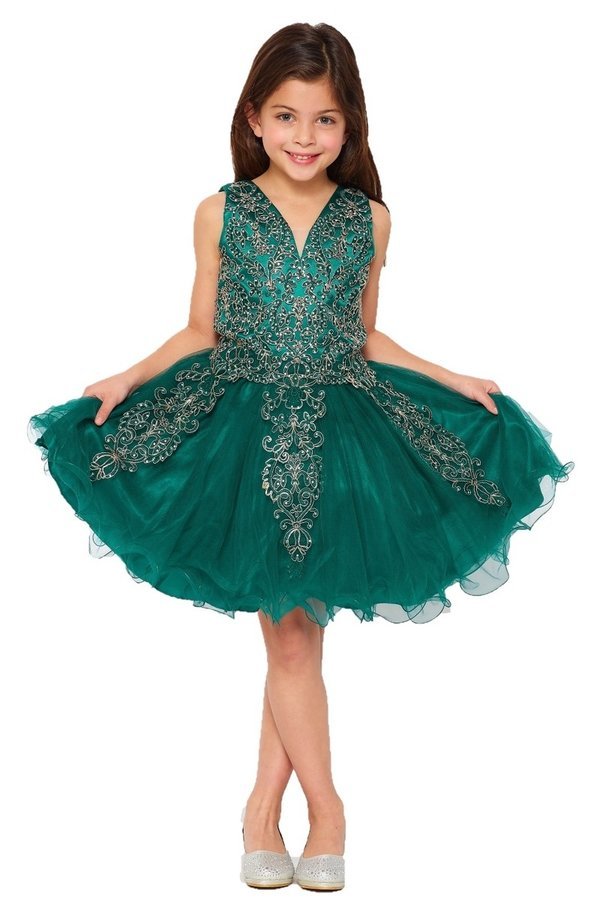 Sequin Tulle Girl Party Dress by Cinderella Couture USA AS5110